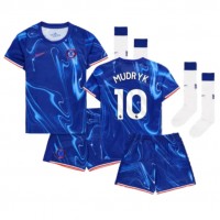 Camiseta Chelsea Mykhailo Mudryk #10 Primera Equipación para niños 2024-25 manga corta (+ pantalones cortos)